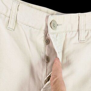 90s Abercrombie Military Button Fly Fly Twill Pockets Ivory Boot Cut Womens 8